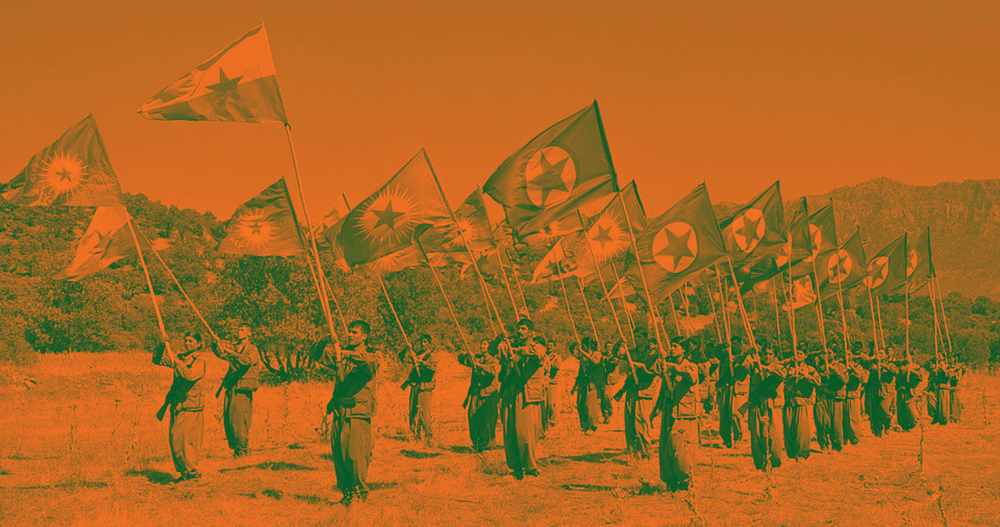 "Kurdish PKK Guerillas", 14 August 2014, Kurdishstruggle, Wikimedia Commons, CC BY 2.0, colors modified.